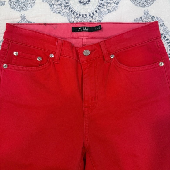 Lauren Ralph Lauren Women’s Red Premier Skinny Cropped Jeans size 4 Petite - Picture 7 of 10